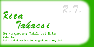 rita takacsi business card